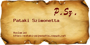Pataki Szimonetta névjegykártya